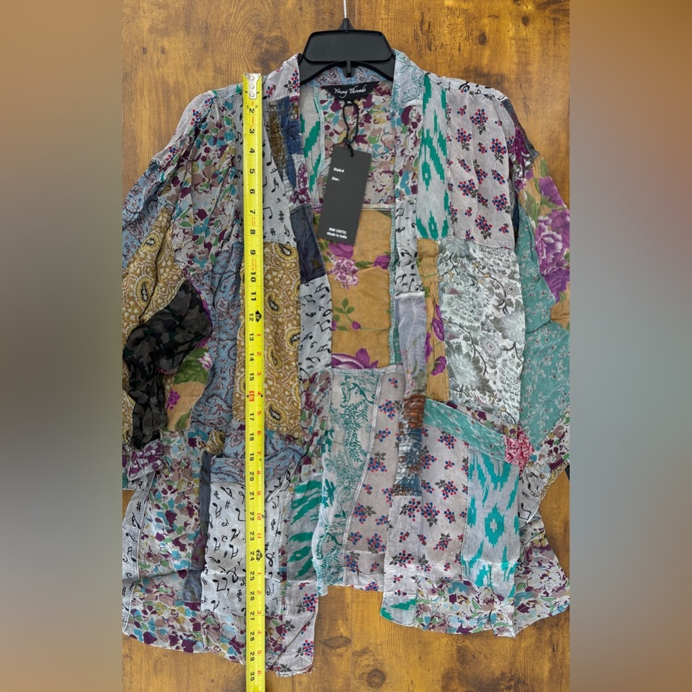 Young Threads Boho Patchwork Kimono Cardigan NWT … - image 7